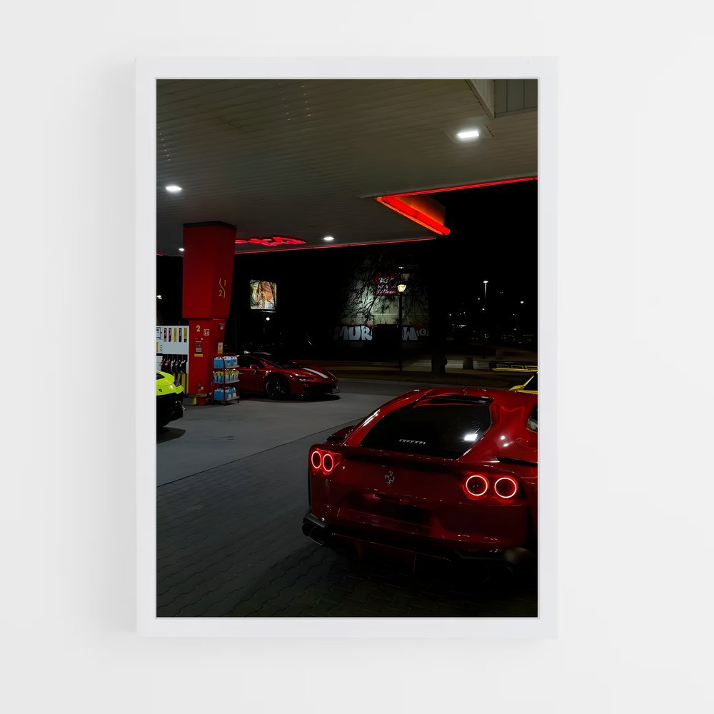 Poster superfast Rouge – affiche Ferrari (vue 3)